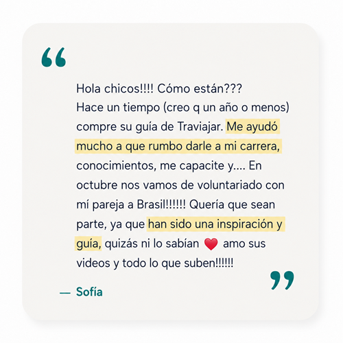 Testimonio compradora guía traviajar